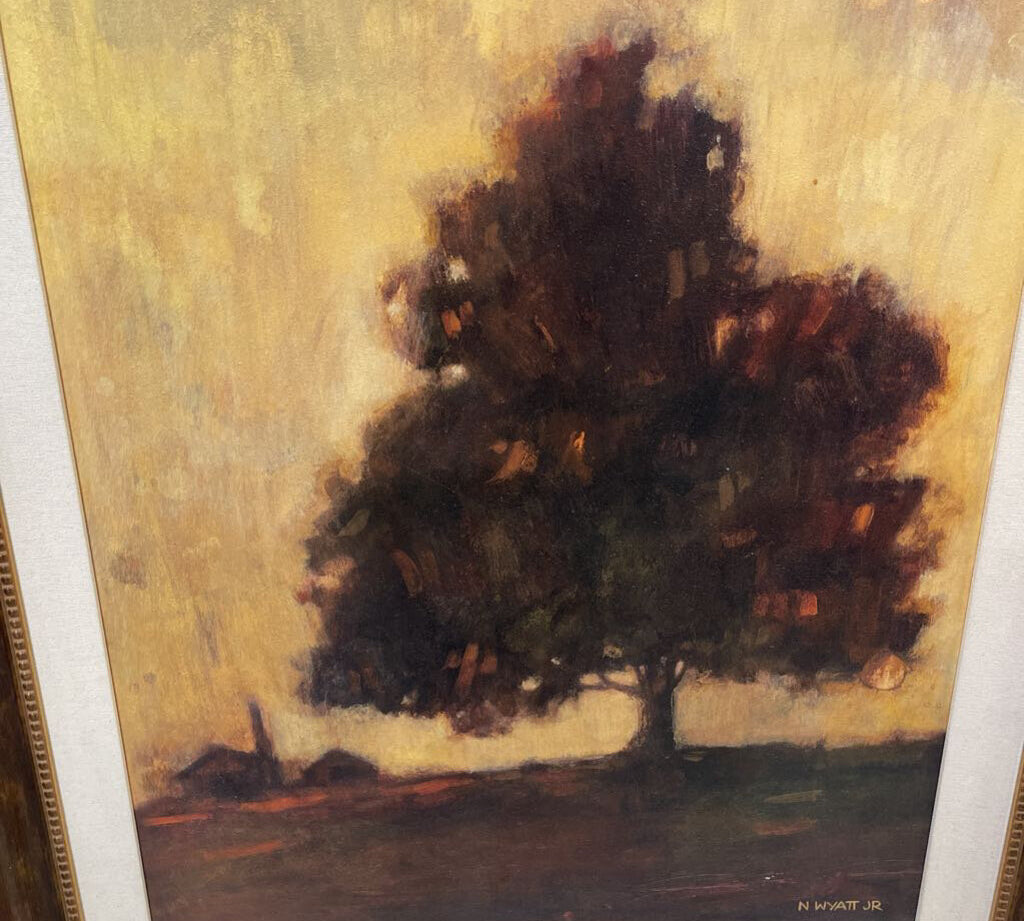 Tonalist "Evening Pastures" By Norman Wyatt Jr Textured Print on Board ART WORK 32Wx41H