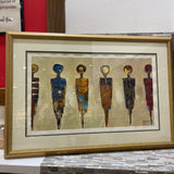 Original Michael Nisperos 6-Figure Brutalist Style ART WORK 48Wx33H