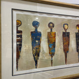 Original Michael Nisperos 6-Figure Brutalist Style ART WORK 48Wx33H