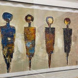 Original Michael Nisperos 6-Figure Brutalist Style ART WORK 48Wx33H