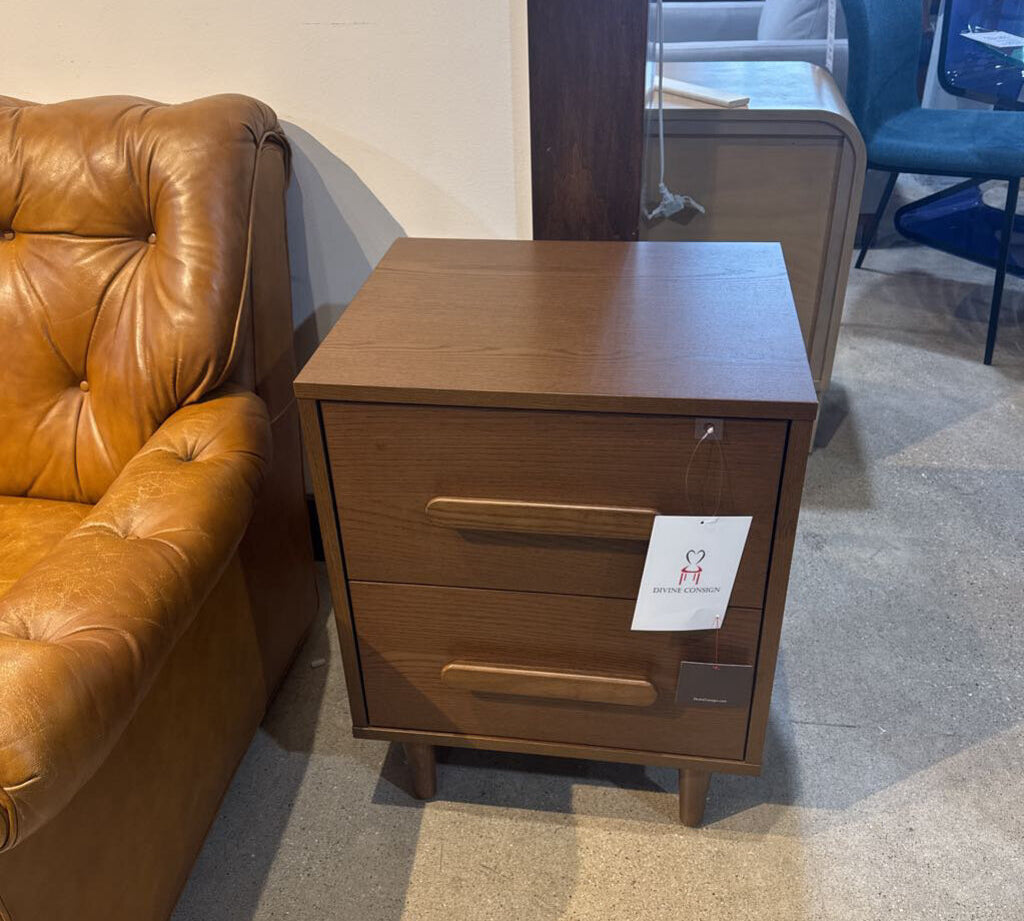 Burrow Heist 2-Drawer NIGHTSTAND Walnut 20w17.5d26h