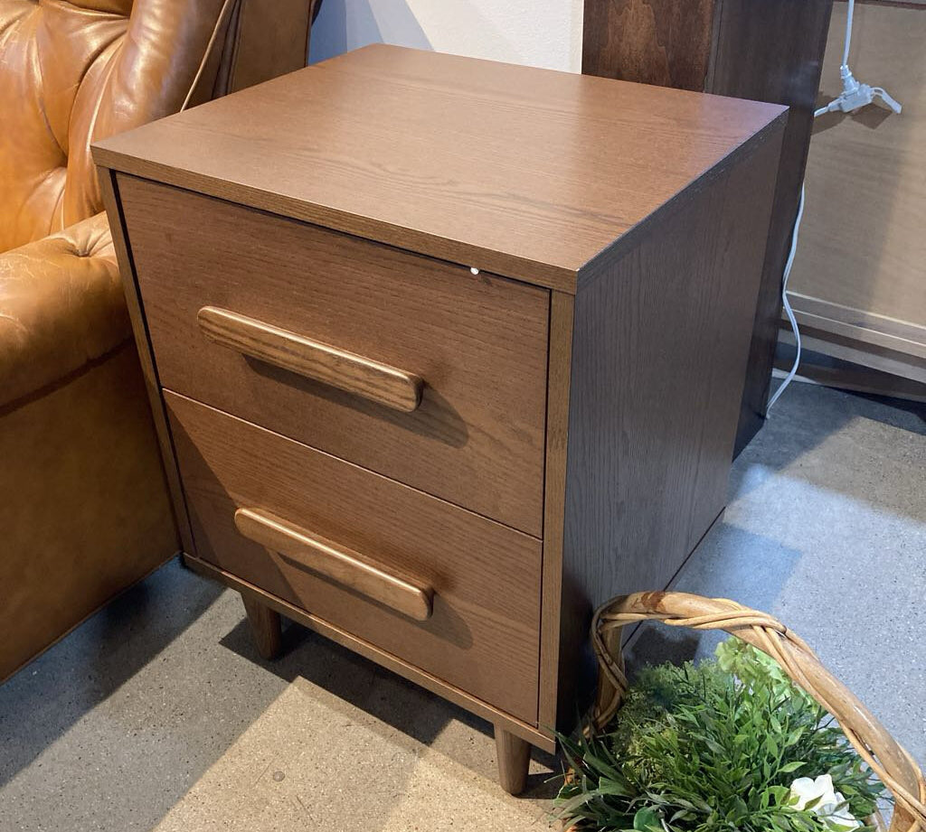 Burrow Heist 2-Drawer NIGHTSTAND Walnut 20w17.5d26h