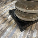 Ceramic Column Base w/ Drum Shade TABLE LAMP 16Wx29H