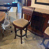 Traditional Cherry Swivel w/ Padded Seat BAR/COUNTER STOOL 19w21d46.5h
