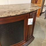 Traditional Demilune Marble Top Bar FURNITURE 54w22d41h