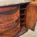 Traditional Demilune Marble Top Bar FURNITURE 54w22d41h