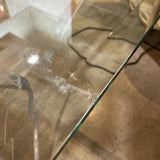 Lion In Frost Style Lucite & glass END/SIDE TABLE 24w24d20h
