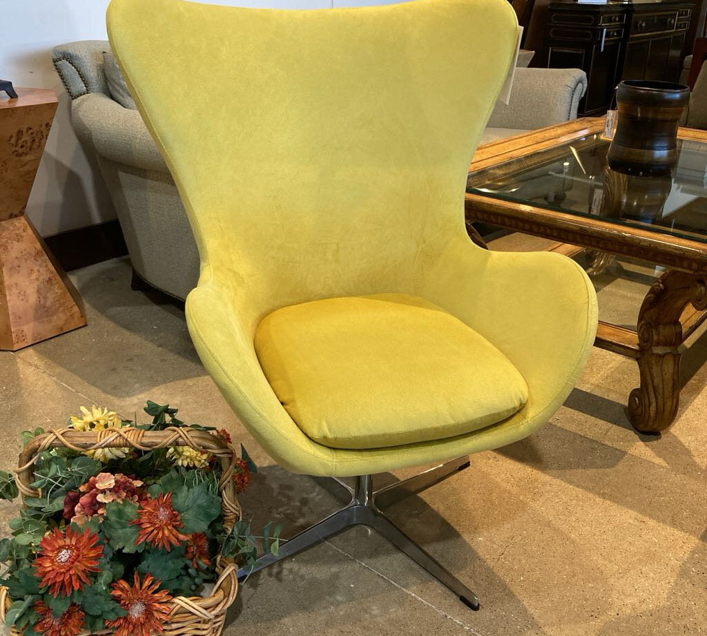 Swivel Egg Chair-Reproduction LOUNGE CHAIRS Yellow 28w24d41h