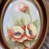 Limoges Style Floral Porcelain Framed Wall Hangings Signed Lenore Kenyon ACCESSORIES 7.5Wx10H