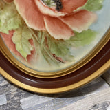 Limoges Style Floral Porcelain Framed Wall Hangings Signed Lenore Kenyon ACCESSORIES 7.5Wx10H
