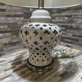 Quatrefoil Fretwork Pierced Ginger Jar Lamp TABLE LAMP 10d19h