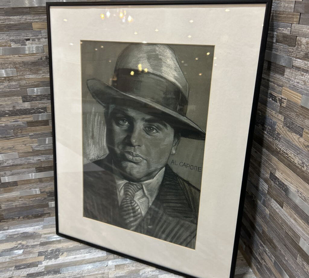 Al Capone Framed Sketch ART WORK 16x20