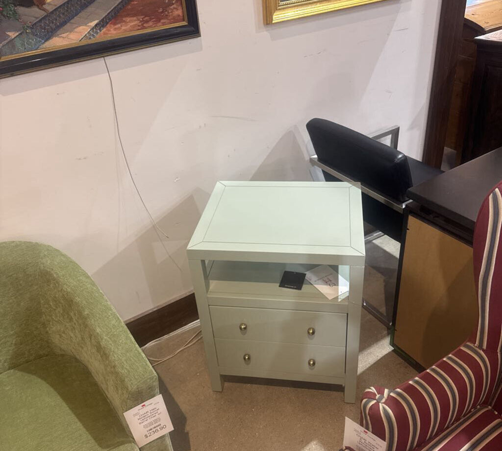 Celine 2-Drawer NIGHTSTAND Sage/Gold 21w17d27h