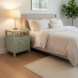 Celine 2-Drawer NIGHTSTAND Sage/Gold 21w17d27h