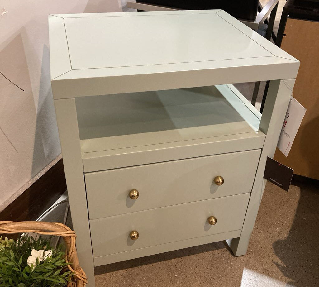 Celine 2-Drawer NIGHTSTAND Sage/Gold 21w17d27h