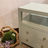 Celine 2-Drawer NIGHTSTAND Sage/Gold 21w17d27h