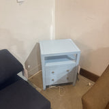 Celine 2-Drawer NIGHTSTAND Light Blue/Gold 21w17d27h