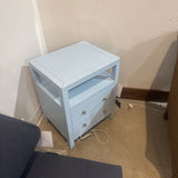 Celine 2-Drawer NIGHTSTAND Light Blue/Gold 21w17d27h