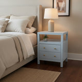 Celine 2-Drawer NIGHTSTAND Light Blue/Gold 21w17d27h