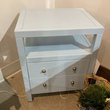 Celine 2-Drawer NIGHTSTAND Light Blue/Gold 21w17d27h
