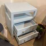 Celine 2-Drawer NIGHTSTAND Light Blue/Gold 21w17d27h