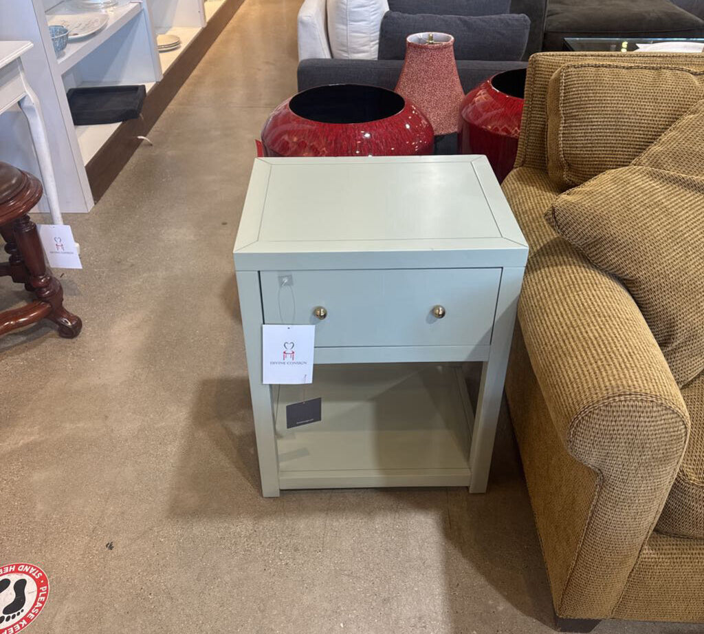 Celine 1-Drawer NIGHTSTAND Sage/Gold 21w17d27h