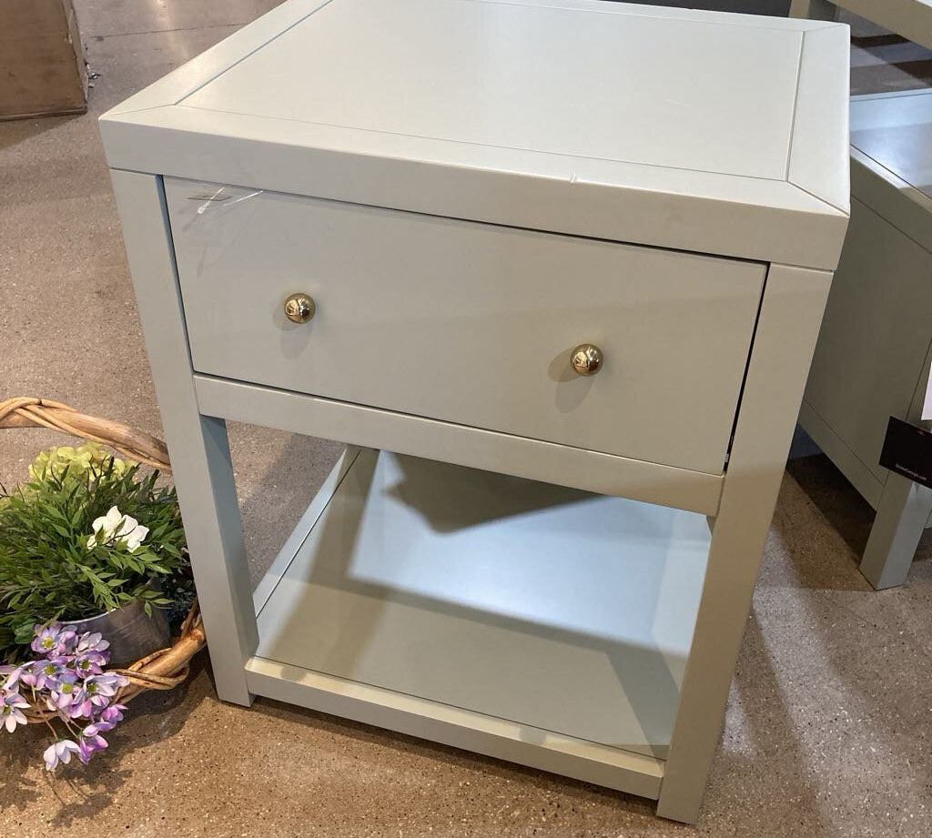 Celine 1-Drawer NIGHTSTAND Sage/Gold 21w17d27h