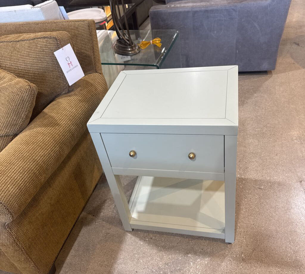 Celine 1-Drawer NIGHTSTAND Sage/Gold 21w17d27h