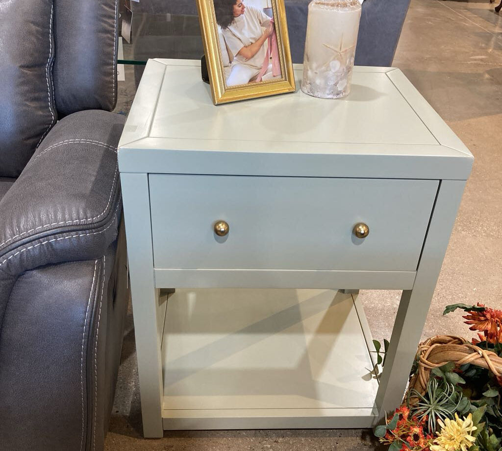 Celine 1-Drawer NIGHTSTAND Sage/Gold 21w17d27h