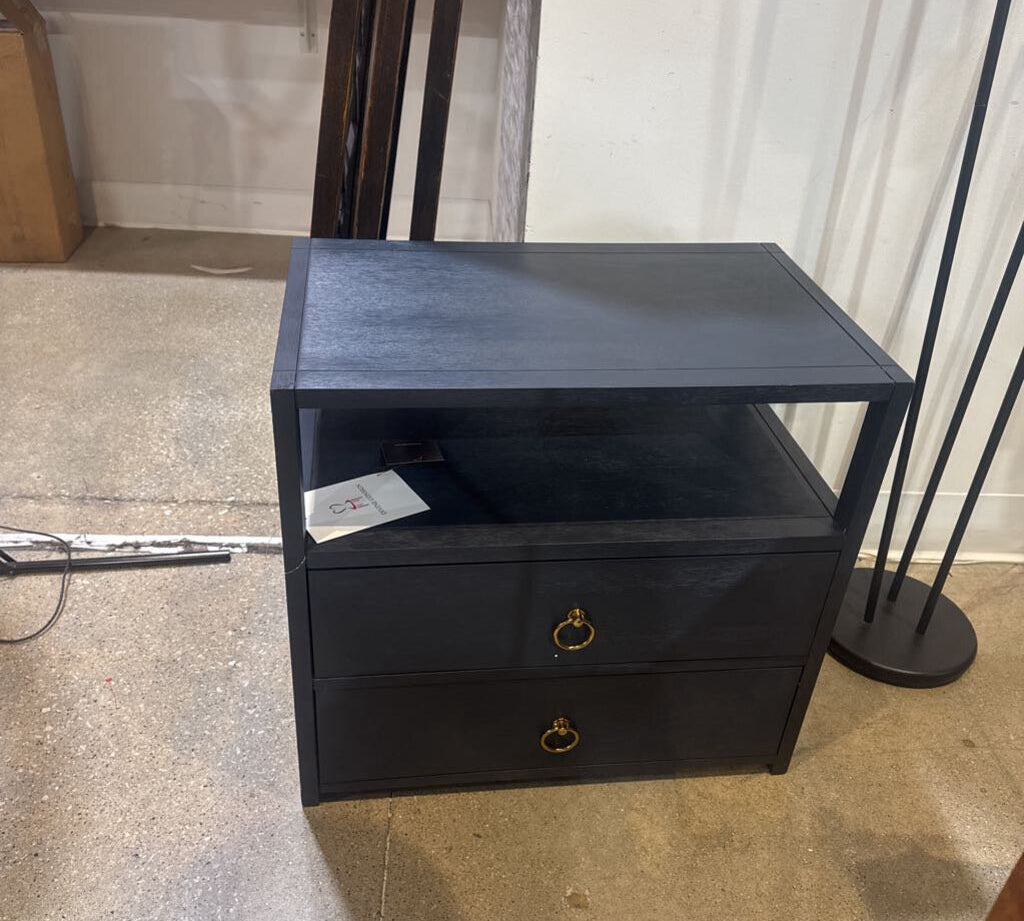 Lark 2-Drawer NIGHTSTAND Navy/Gold 28w17d26h