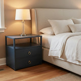 Lark 2-Drawer NIGHTSTAND Navy/Gold 28w17d26h