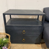 Lark 2-Drawer NIGHTSTAND Navy/Gold 28w17d26h