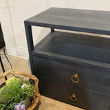 Lark 2-Drawer NIGHTSTAND Navy/Gold 28w17d26h