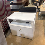 Lark 2-Drawer NIGHTSTAND White/Gold 28w17d26h