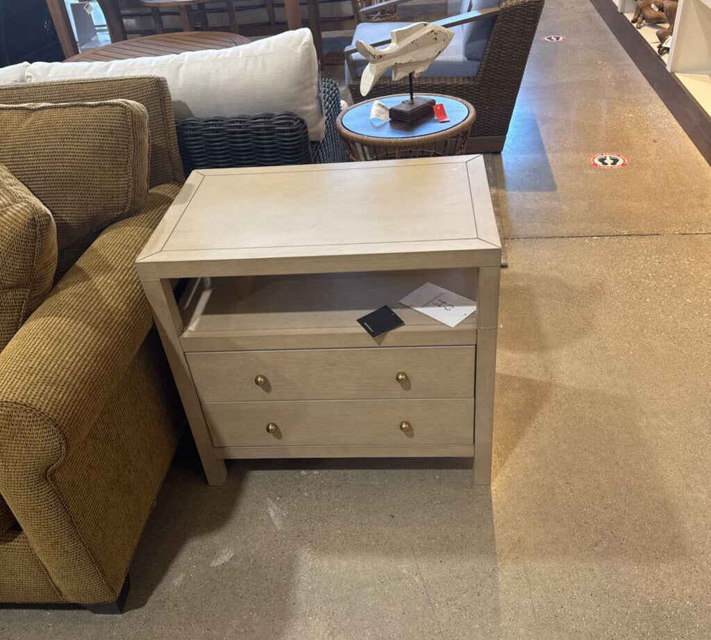 Celine 2-Drawer NIGHTSTAND Light Ash/Gold 28w17d27h