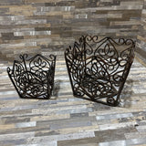 2pc Set Scrollwork Plant Holders ACCESSORIES 6.5w6.5d6h