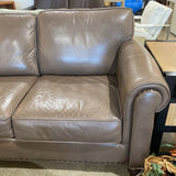 Macy's Three Seat Leather Roll-Arm w/ Nailhead Trim SOFA 82w39d32h