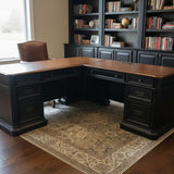 Roanoke Black L-Shape Desk DESKS 76w69.5d31h