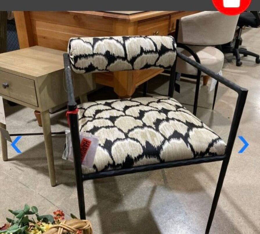 Arteriors Home Barbana Chair Ocelot Embroidery CHAIR 21.5w22.5d27h