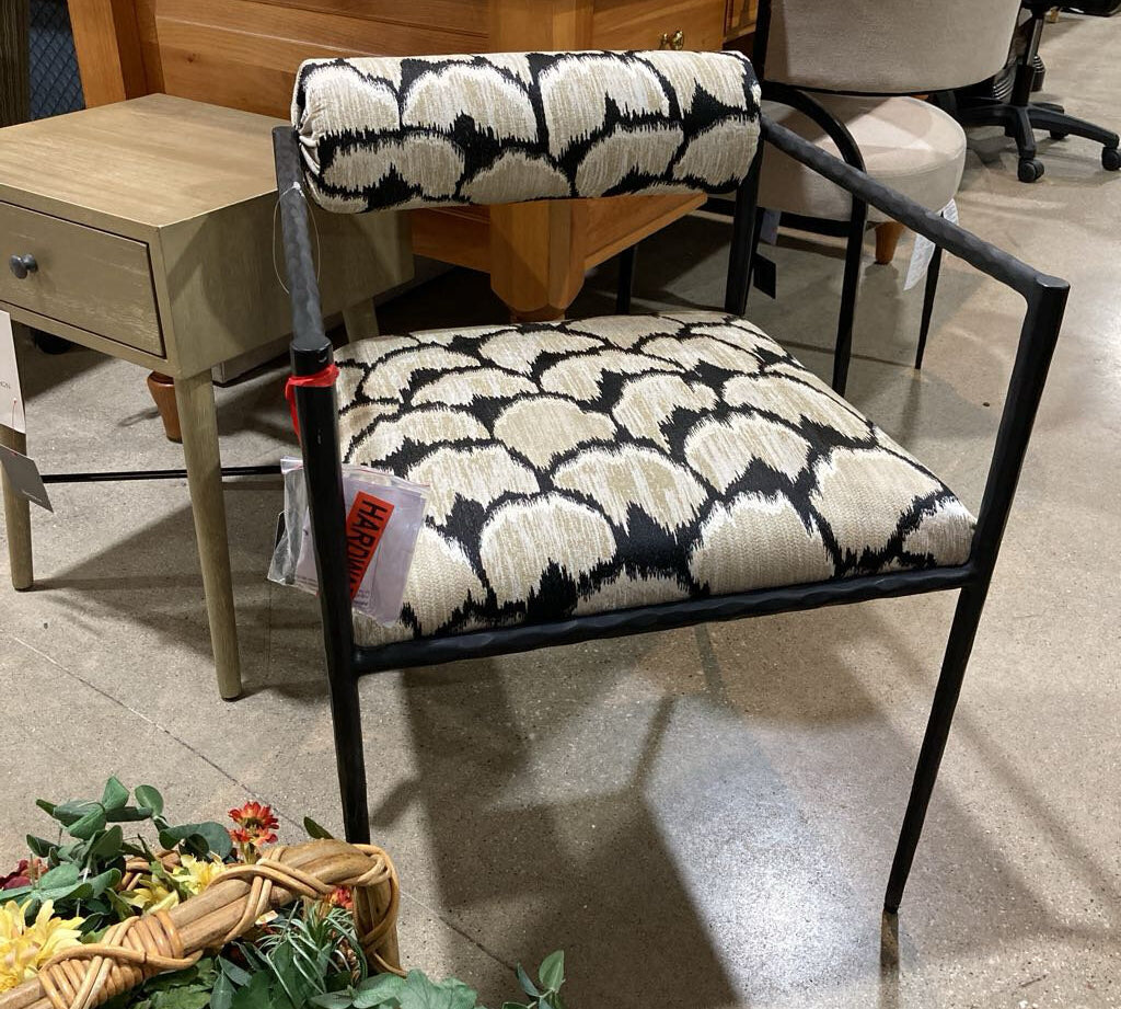 Arteriors Home Barbana Chair Ocelot Embroidery CHAIR 21.5w22.5d27h
