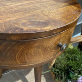 2pc Set MCM Staggered Wood 1-Drawer END/SIDE TABLE 16w12.5d22h