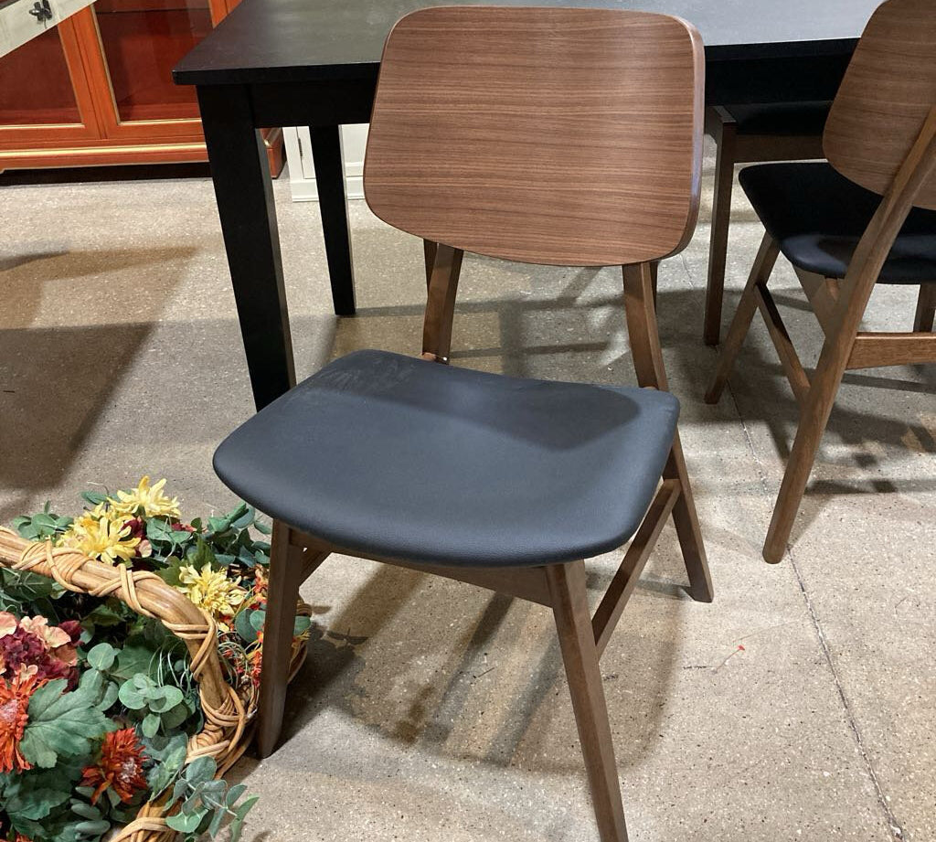 Hoft Home Anders DINING CHAIRS Black/Walnut 18.5w23d32h