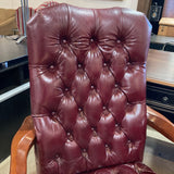 English Regency Tufted Executive Chair OFFICE CHAIRS Maroon 26w24d43h