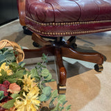 English Regency Tufted Executive Chair OFFICE CHAIRS Maroon 26w24d43h