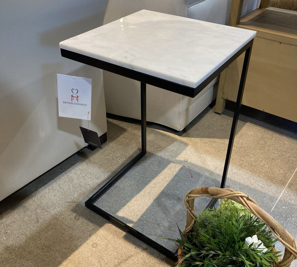 Lawler Metal & Marble Accent Table SIDE TABLE 16w16d26h