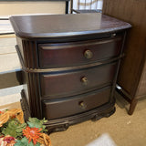 Traditional 3-Drawer NIGHTSTAND Dark Espresso 28w18d28h