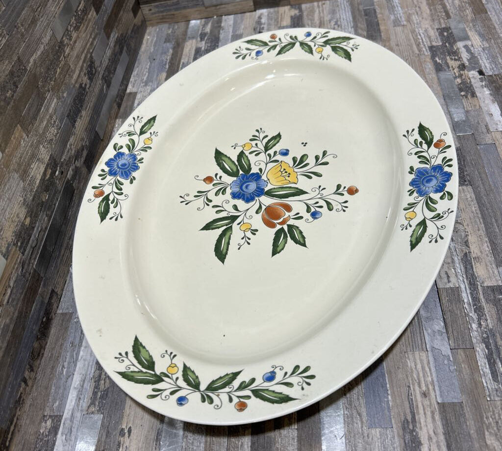 Asta Floral Oval Platter ACCESSORIES 16.5w12d1.5h
