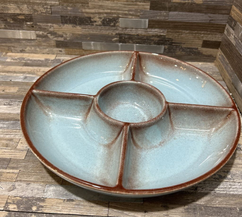 Ceramic Glazed Chip & Dip Platter ACCESSORIES 10d1.5h