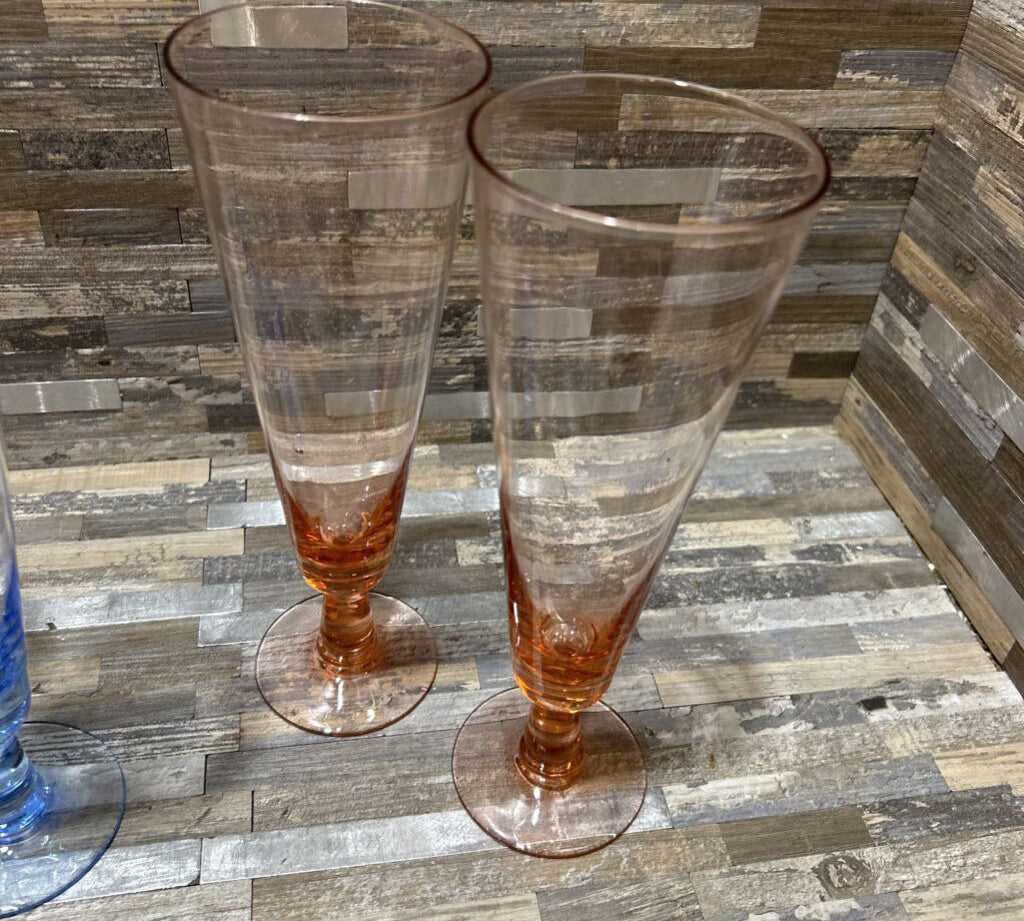 4pc Set Of Multi-Color Champagne Flutes ACCESSORIES 3d9h