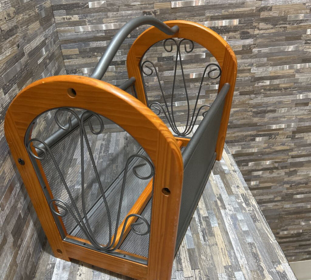 Wood & Metal Magazine Rack ACCESSORIES 17w11d16h